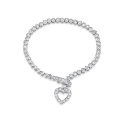 Picture of 2.25mmTENNIS B'L,BEZEL, HRT CLASP, 18cm