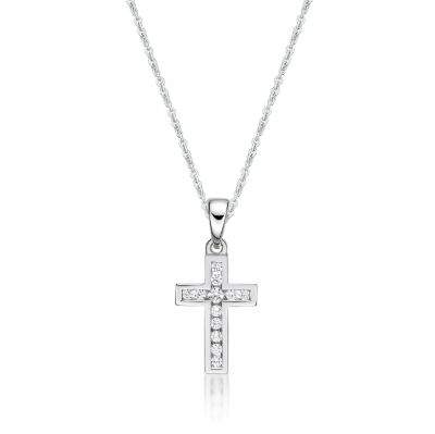 Picture of 12x CZ CHANNEL SET CROSS with CHAIN