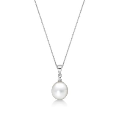 Picture of 8mm FW WHT, BAIL & CZ with CHAIN