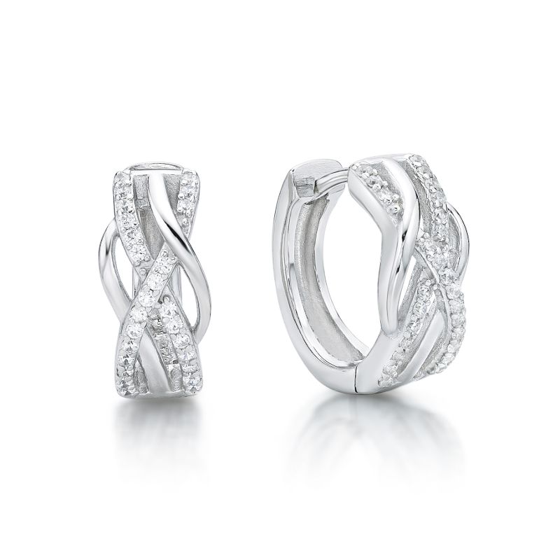 Picture of CROSS OVER CZ, POLISH PLAIT. 7 x 15.5mm