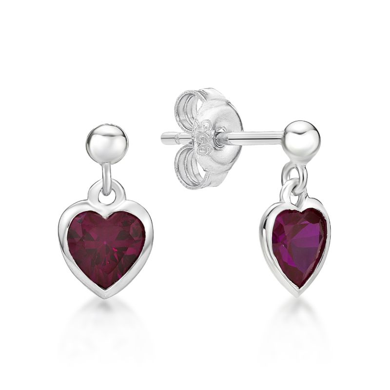 Picture of 5mm HEART R/O CZ, ON BALL STUDS RED