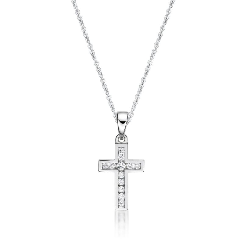 Picture of 12x CZ CHANNEL SET CROSS with CHAIN