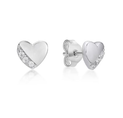 Picture of 2 ROW HEART, STUD EARRINGS