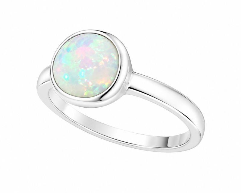 Picture of 8mm SYN OPAL, BEZEL RING