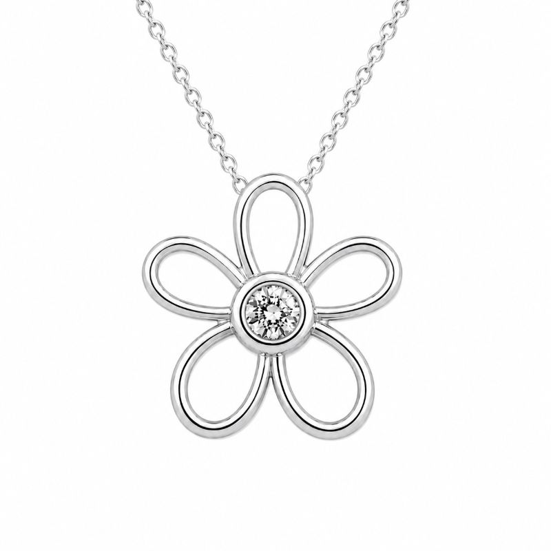 Picture of 0.07ct LGD,PETAL + STONE, PENDANT 12mm, with chain